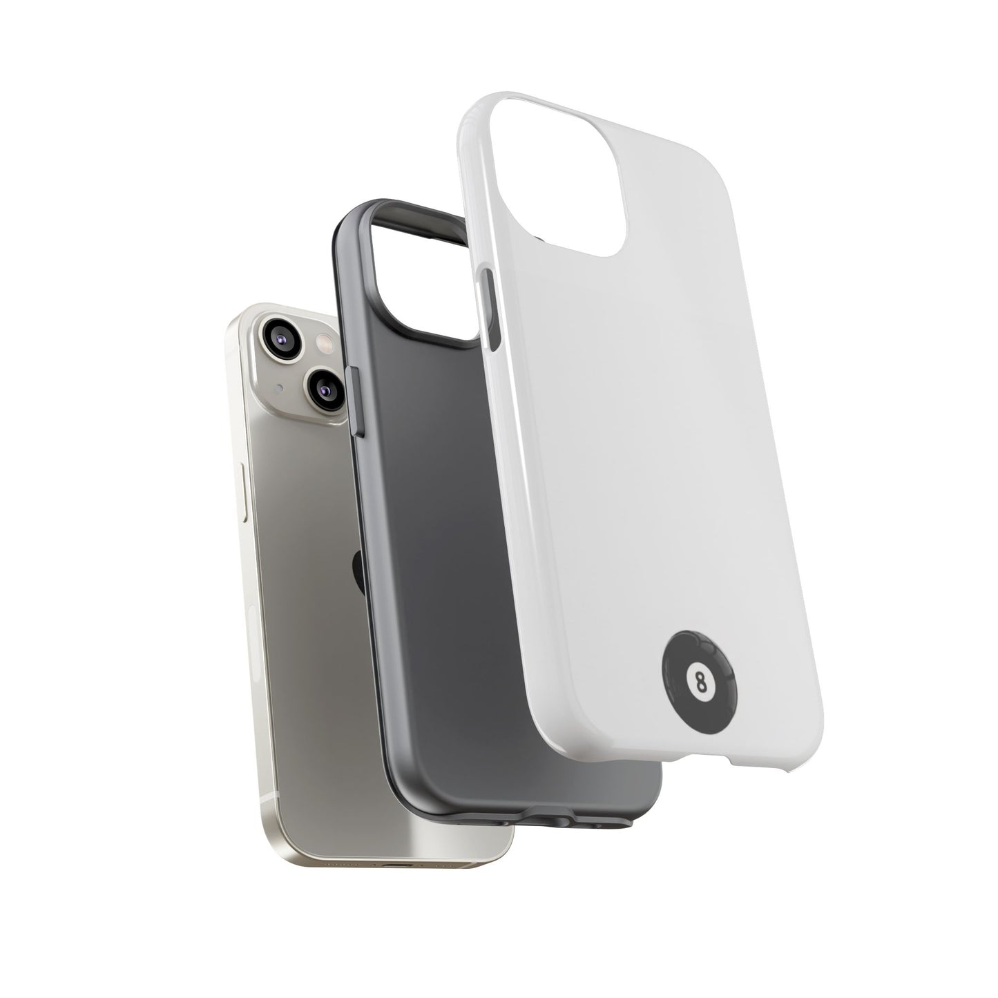 Small 8ball Centered Tough Case, amazing gifts for him, her White phone case