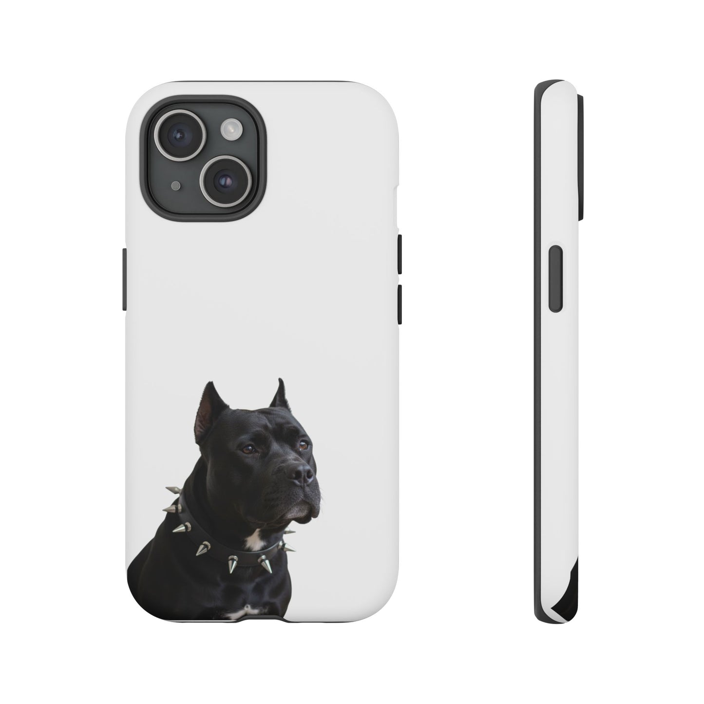 Black Pit bull With spikes Tough Case, durable phone case gift for him, her