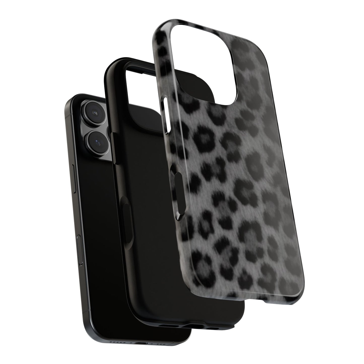 Leopard Print Dark Phone Case, Tough Cases for Animal Lovers, Stylish Protective Cover, Unique Gift for Her, Trendy Phone Accessory