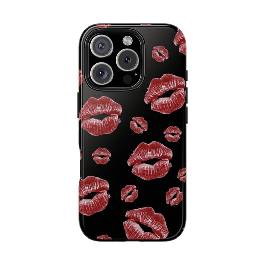 Kiss-Print Tough Phone Cases | Glamorous Protection, Unique Gift, Trendy Accessory, Valentine's Day, Stylish Gift for Her
