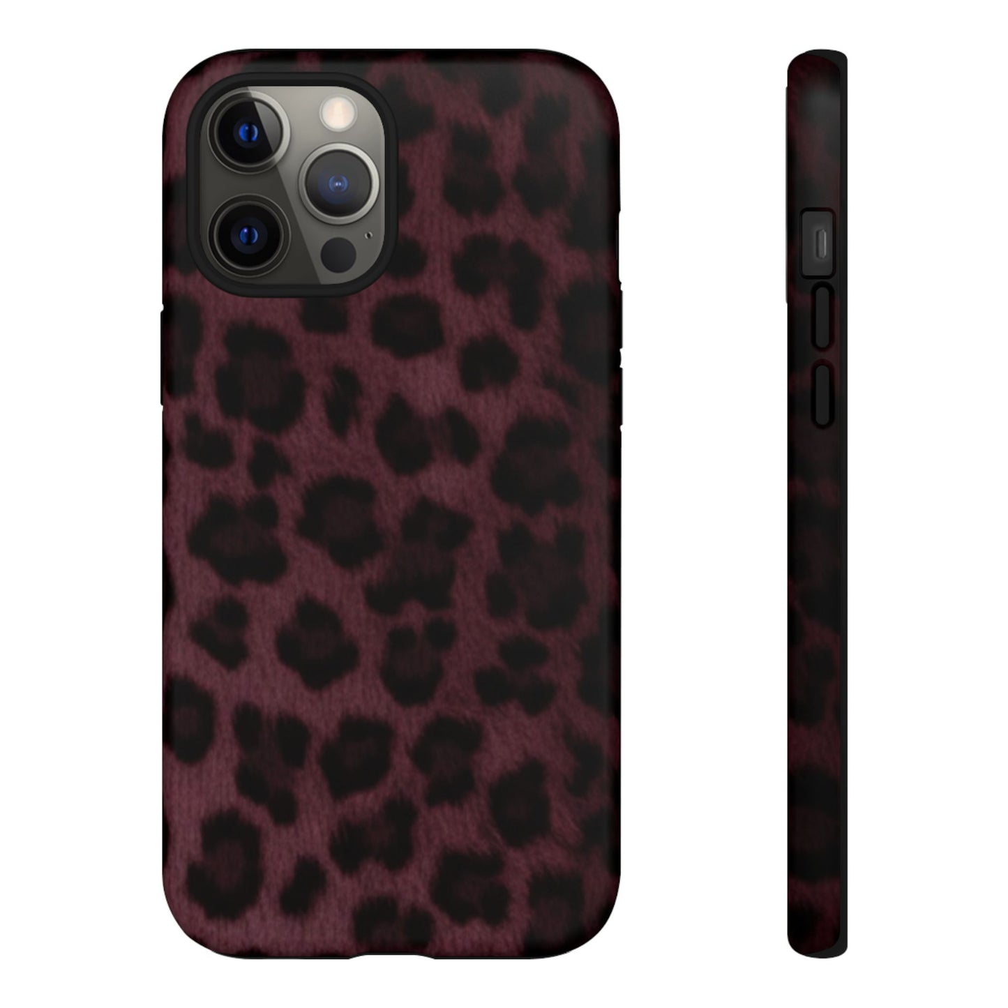 Maroon Leopard Print Phone Case, Tough Cases for Style Lovers, Fashionable Protection, Unique Gifts for Her, Trendy Accessories