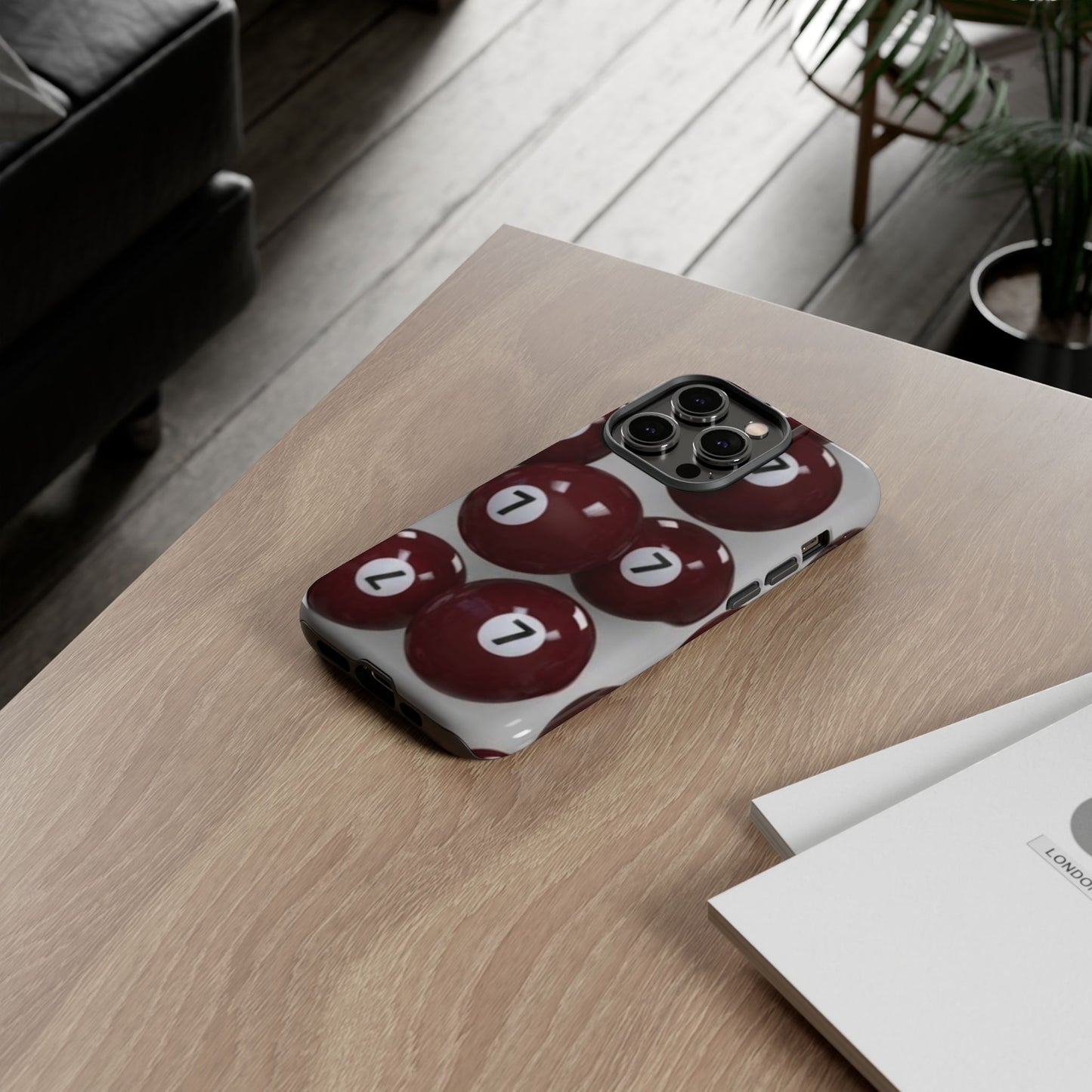7ball red case Tough Case, scattered 7ball 8ball pool ball case matte or shiny