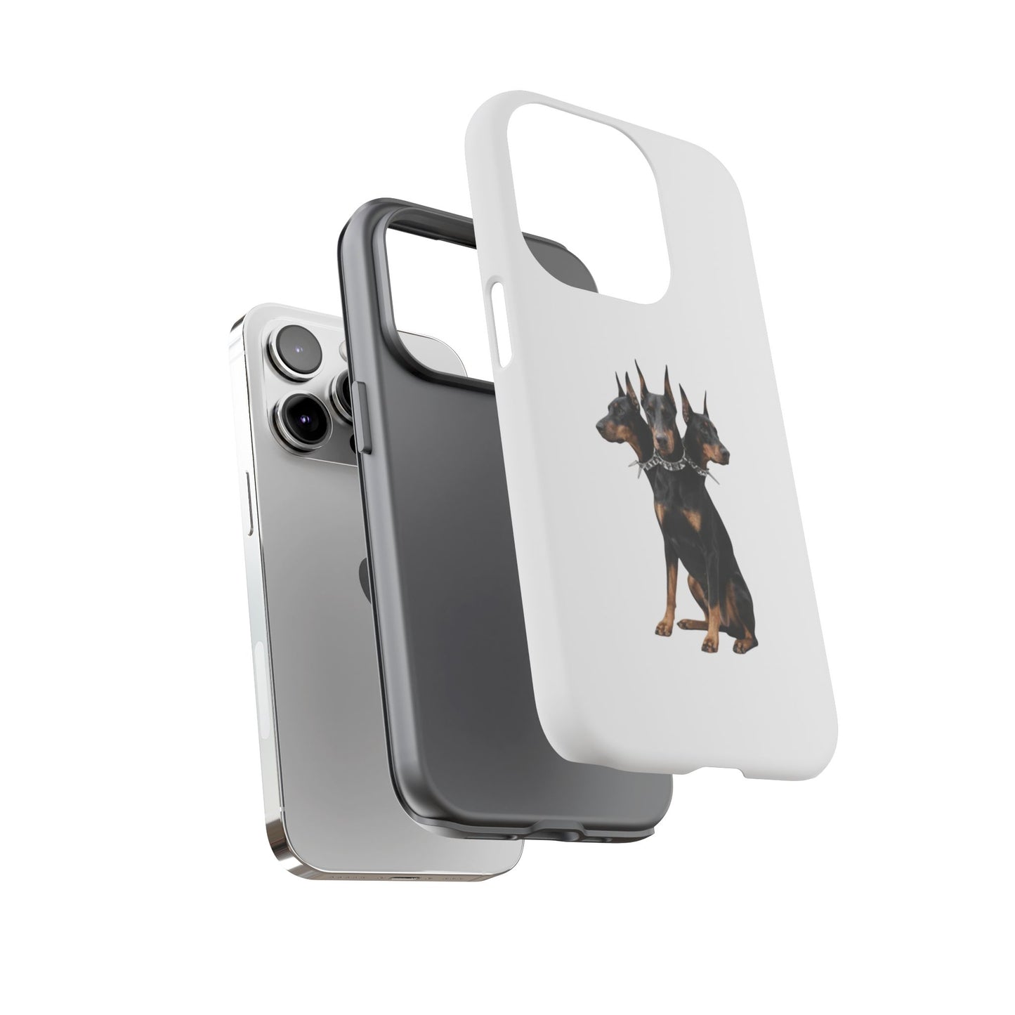 Doberman triple head tough case, Design | Perfect Gift for Dog Lovers, Pet Owners, Animal Enthusiasts, Birthdays, Christmas, Everyday Use