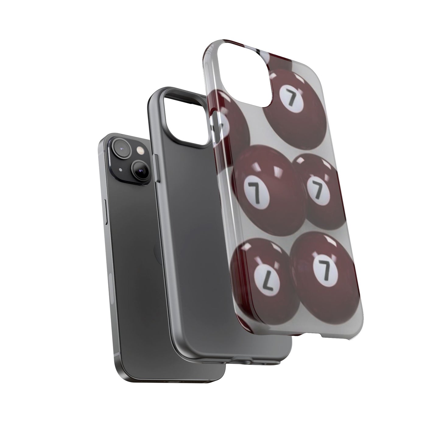 7ball red case Tough Case, scattered 7ball 8ball pool ball case matte or shiny