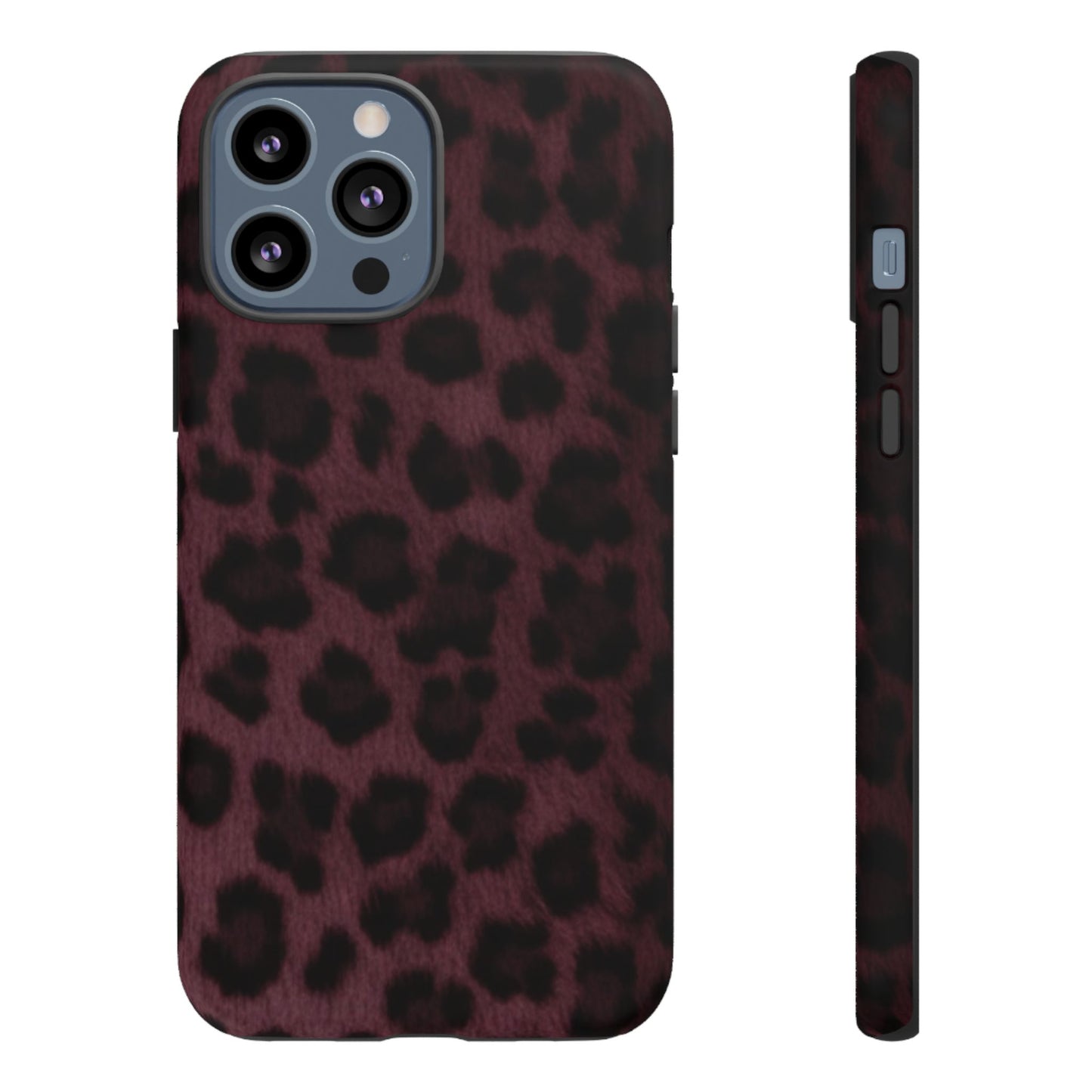 Maroon Leopard Print Phone Case, Tough Cases for Style Lovers, Fashionable Protection, Unique Gifts for Her, Trendy Accessories