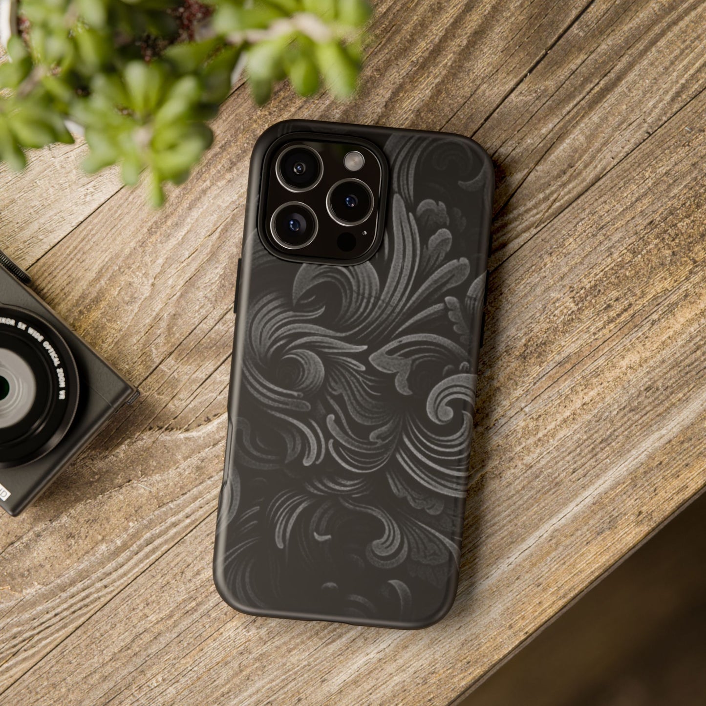 Black fortune Phone Case, Tough Cases, Stylish Phone Cover, Unique Gift for Her, Phone Protection, Floral Design Case