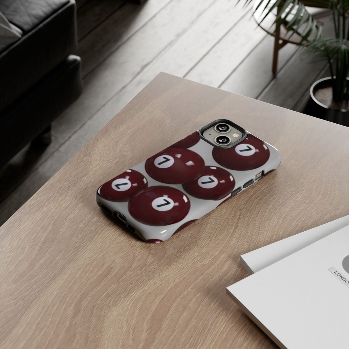 7ball red case Tough Case, scattered 7ball 8ball pool ball case matte or shiny