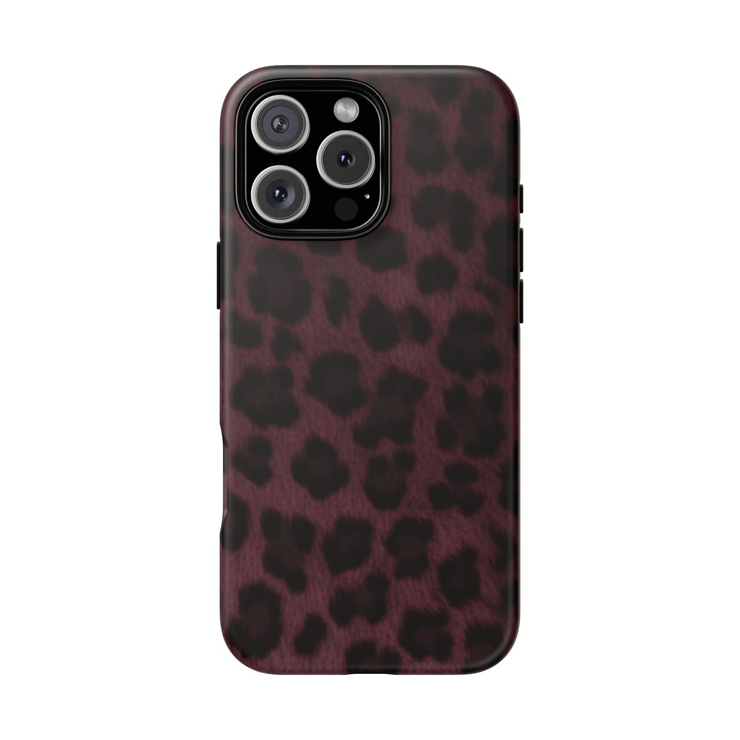 Maroon Leopard Print Phone Case, Tough Cases for Style Lovers, Fashionable Protection, Unique Gifts for Her, Trendy Accessories