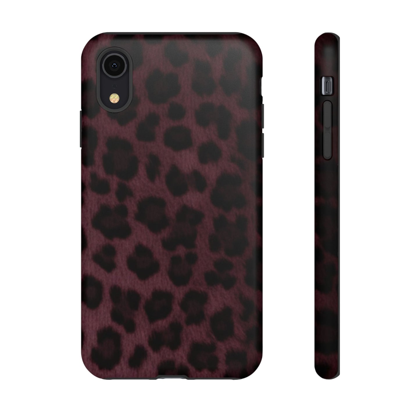 Maroon Leopard Print Phone Case, Tough Cases for Style Lovers, Fashionable Protection, Unique Gifts for Her, Trendy Accessories