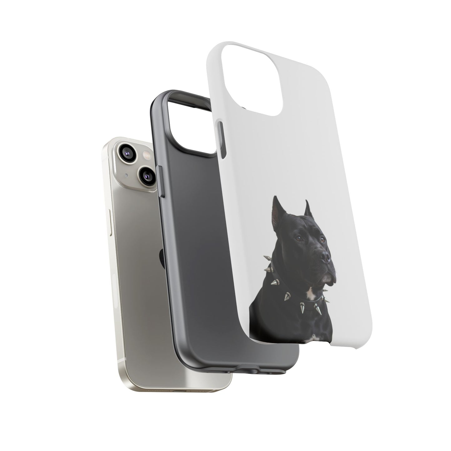 Black Pit bull With spikes Tough Case, durable phone case gift for him, her