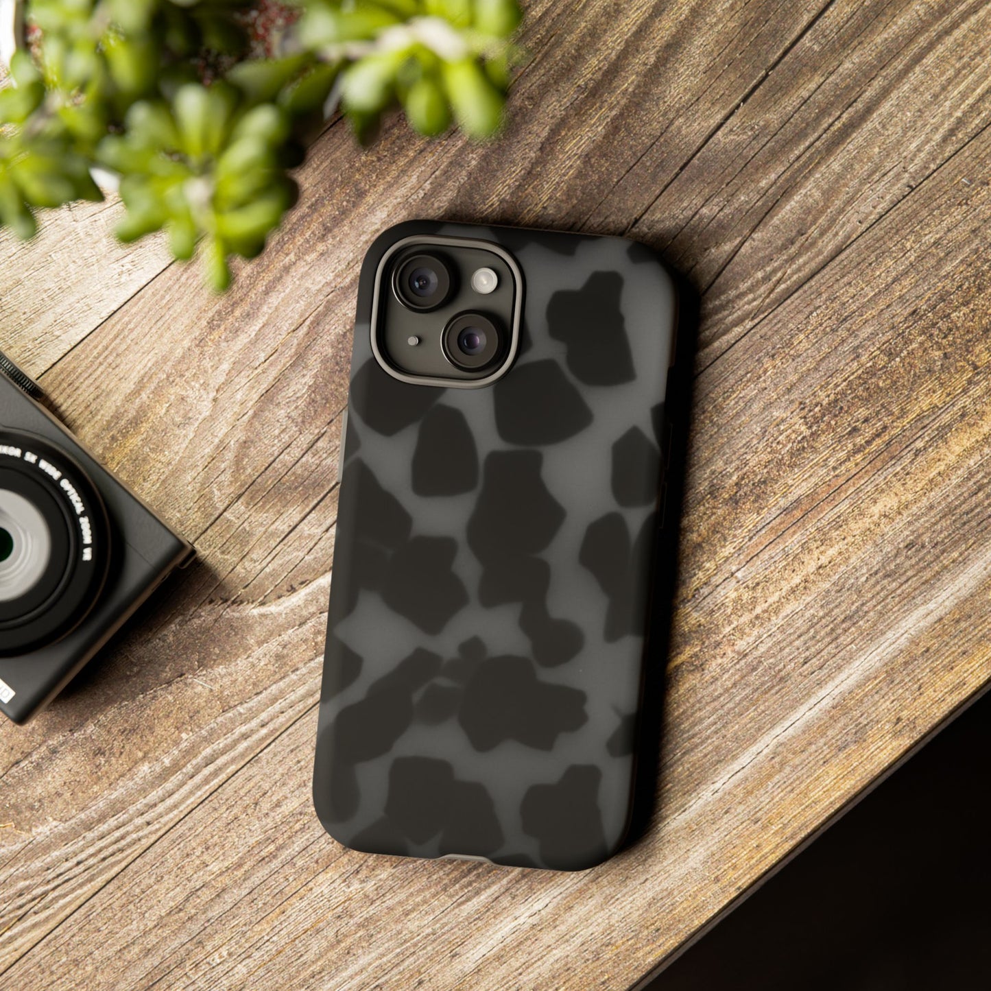 Jumbo tortoise shell Black Stylish Phone Case - Durable Protection, Trendy Design, Gift for Her, Fashion Accessories, Cow Print Phone Cover
