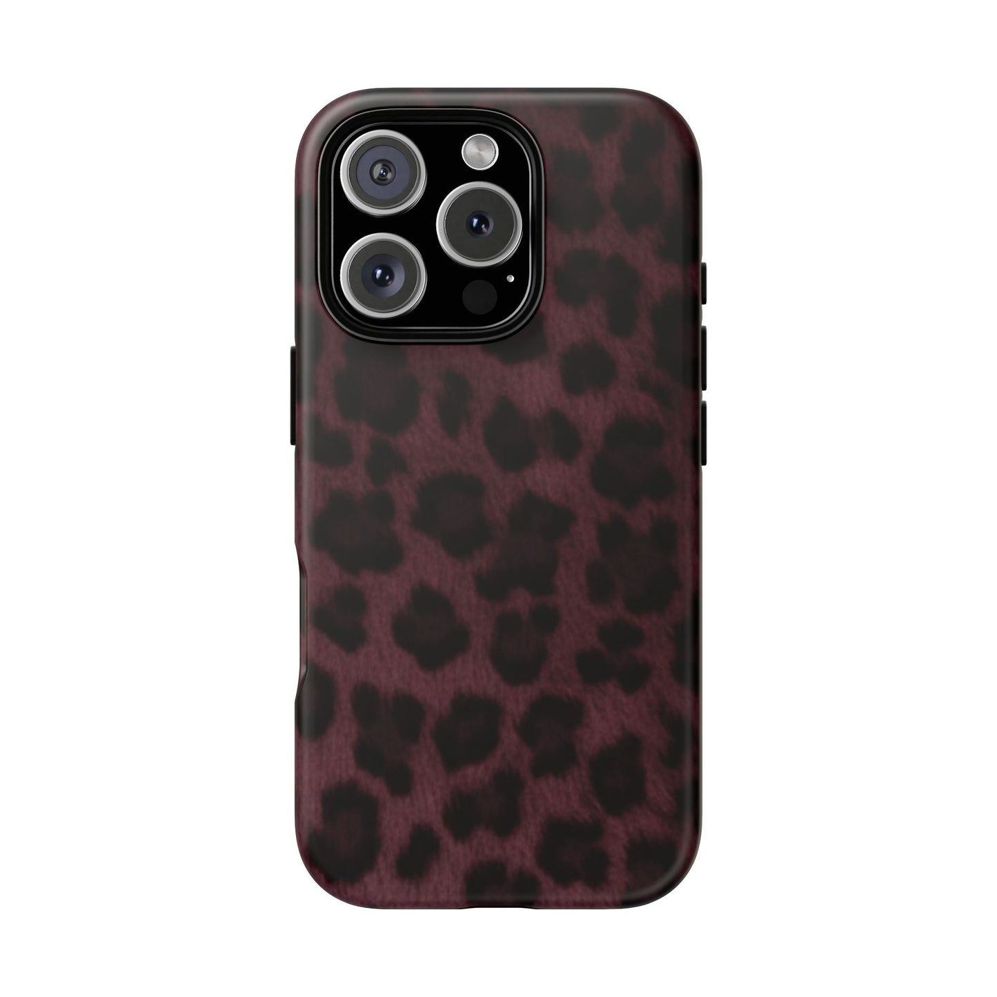 Maroon Leopard Print Phone Case, Tough Cases for Style Lovers, Fashionable Protection, Unique Gifts for Her, Trendy Accessories