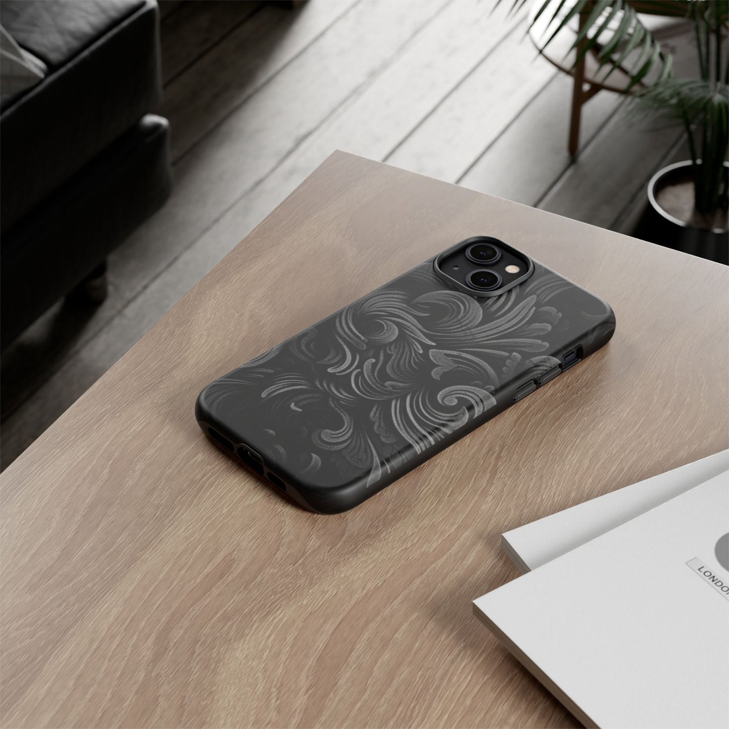 Black fortune Phone Case, Tough Cases, Stylish Phone Cover, Unique Gift for Her, Phone Protection, Floral Design Case