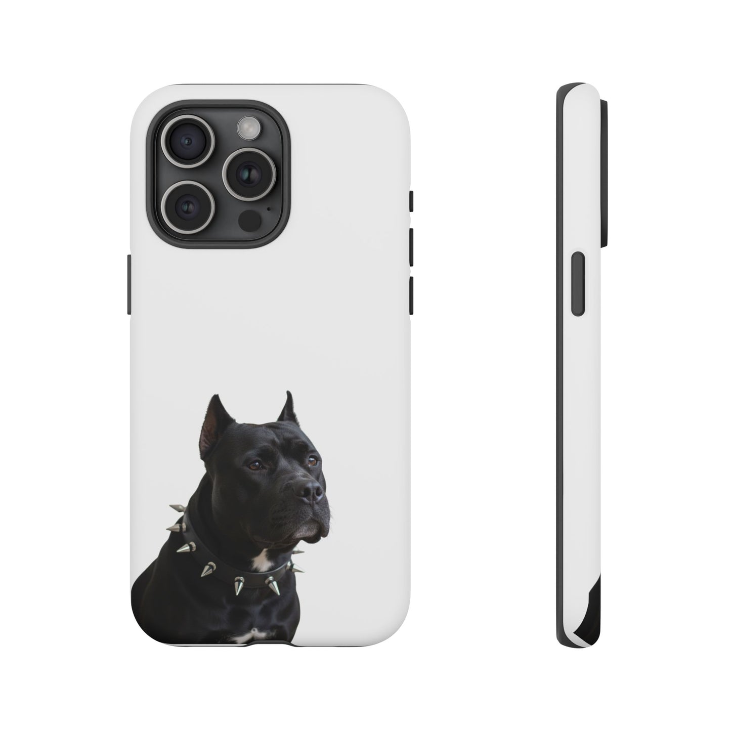 Black Pit bull With spikes Tough Case, durable phone case gift for him, her