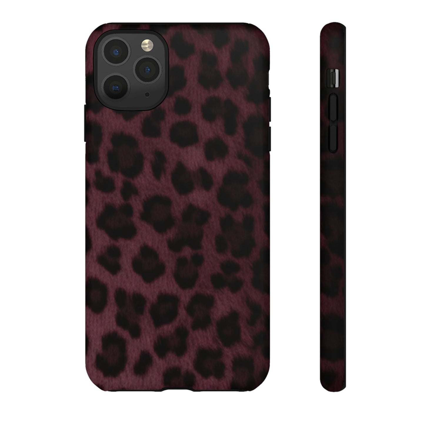 Maroon Leopard Print Phone Case, Tough Cases for Style Lovers, Fashionable Protection, Unique Gifts for Her, Trendy Accessories