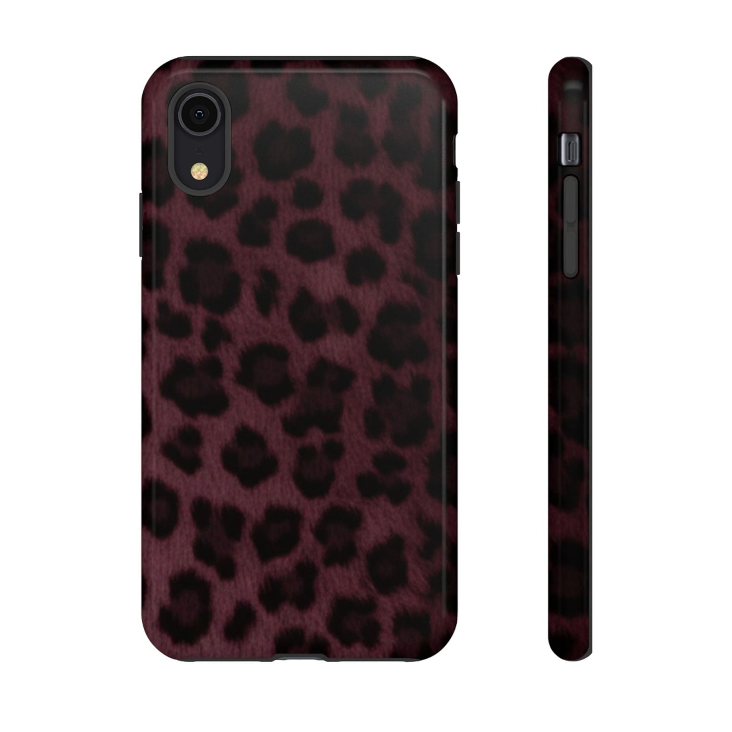 Maroon Leopard Print Phone Case, Tough Cases for Style Lovers, Fashionable Protection, Unique Gifts for Her, Trendy Accessories