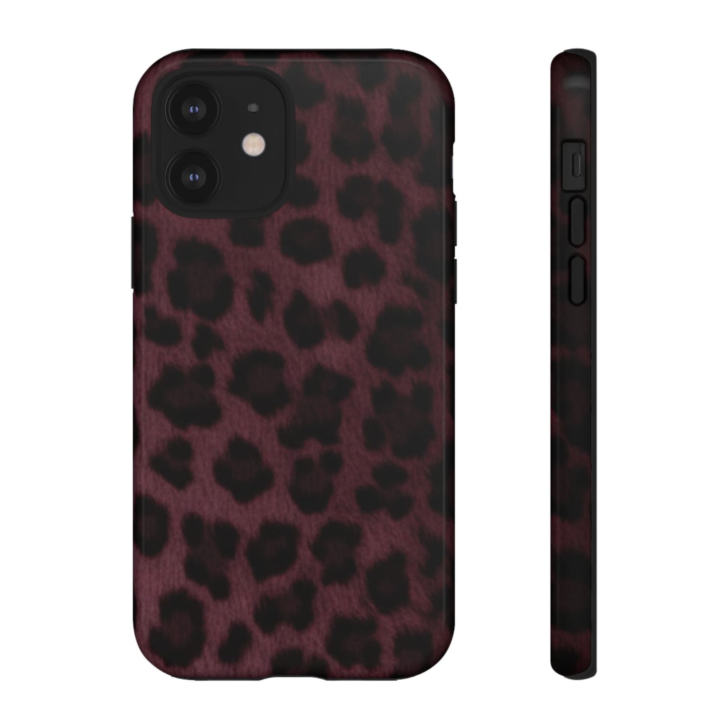 Maroon Leopard Print Phone Case, Tough Cases for Style Lovers, Fashionable Protection, Unique Gifts for Her, Trendy Accessories