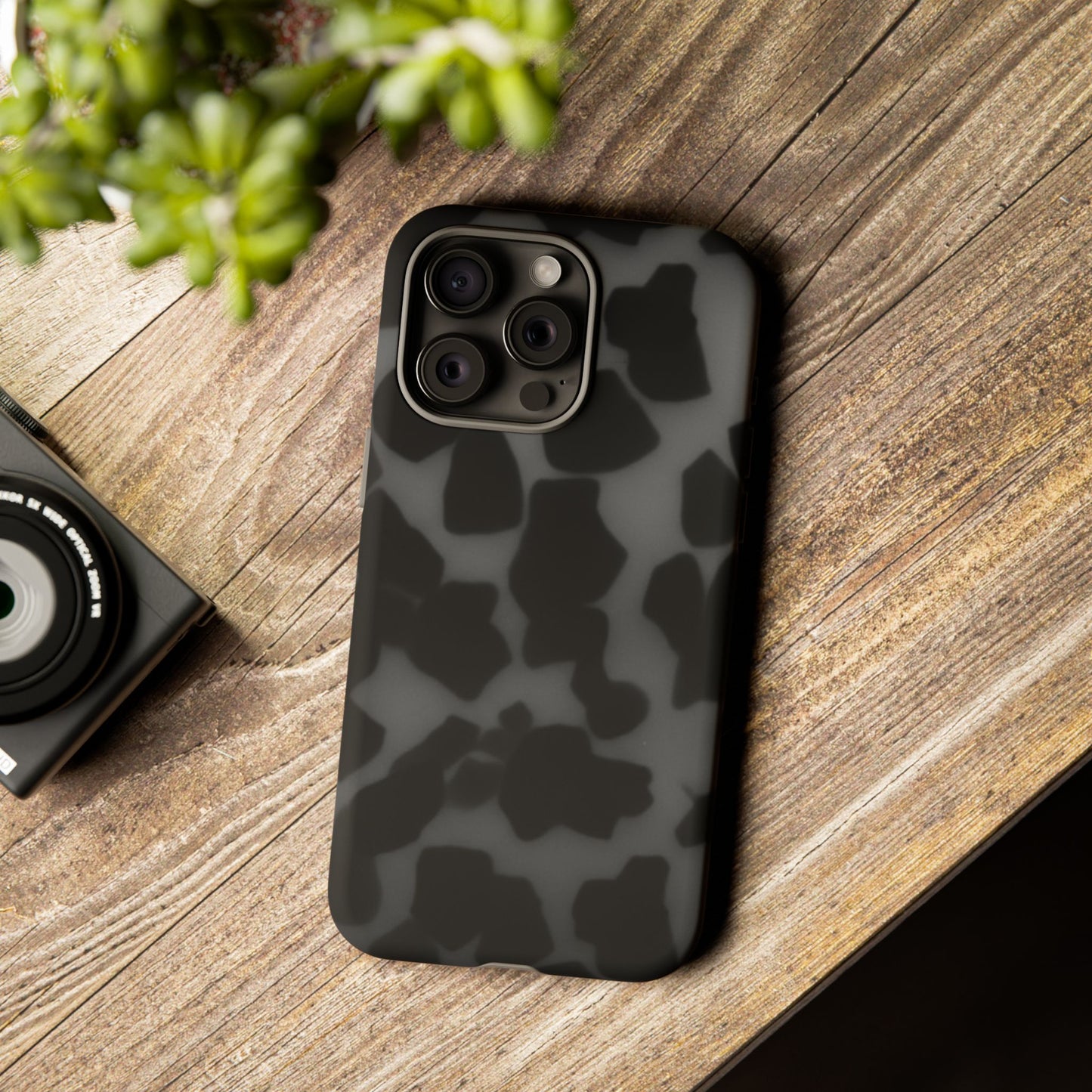 Jumbo tortoise shell Black Stylish Phone Case - Durable Protection, Trendy Design, Gift for Her, Fashion Accessories, Cow Print Phone Cover