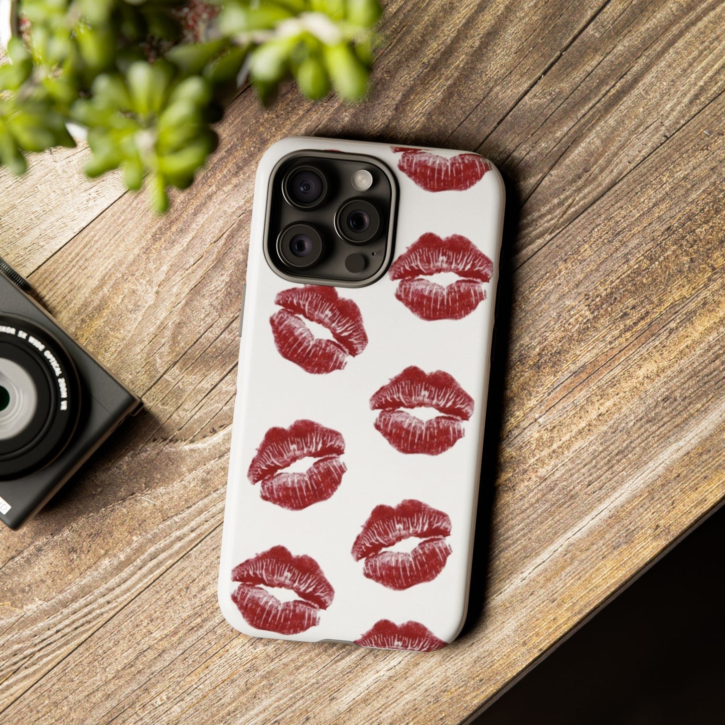 Kiss Mark Phone Case - Stylish Tough Cases for Couples, Valentine’s Day Gifts, Trendy Mobile Accessories, Chic Phone Covers