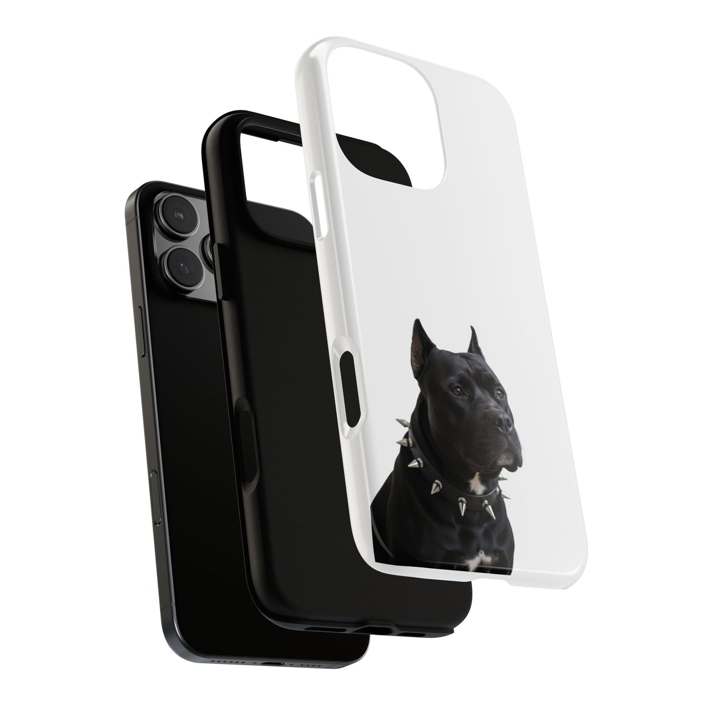 Black Pit bull With spikes Tough Case, durable phone case gift for him, her