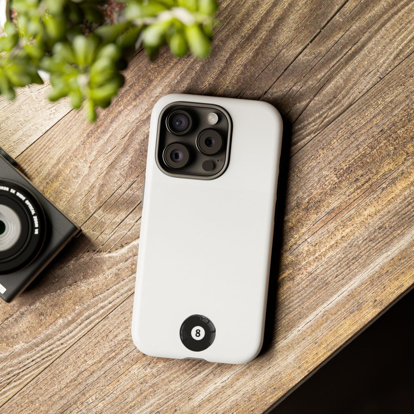 Small 8ball Centered Tough Case, amazing gifts for him, her White phone case