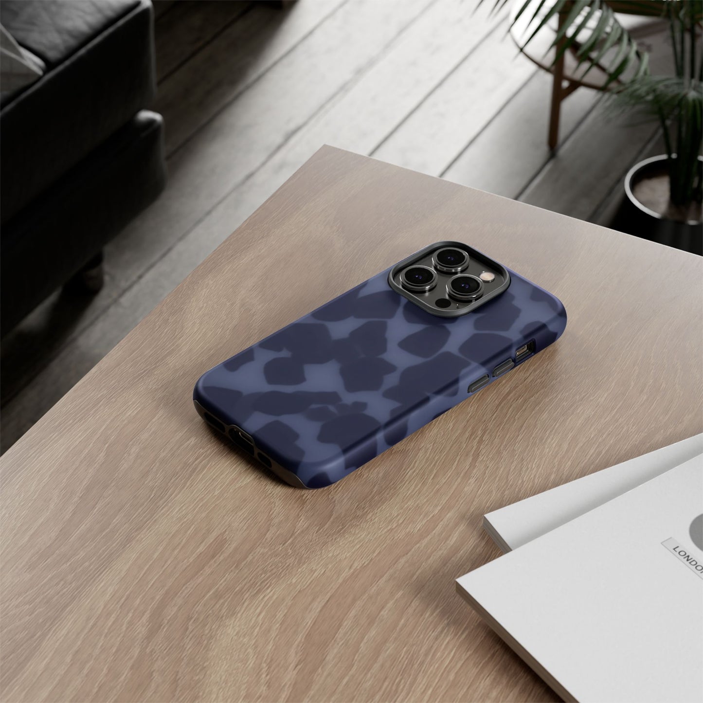 Jumbo Tortoise shell Navy Tuff Phone Case, Tough Cases with Sleek Modern Design for Protection, Gift for Tech Enthusiasts, Perfect for Any Occasion