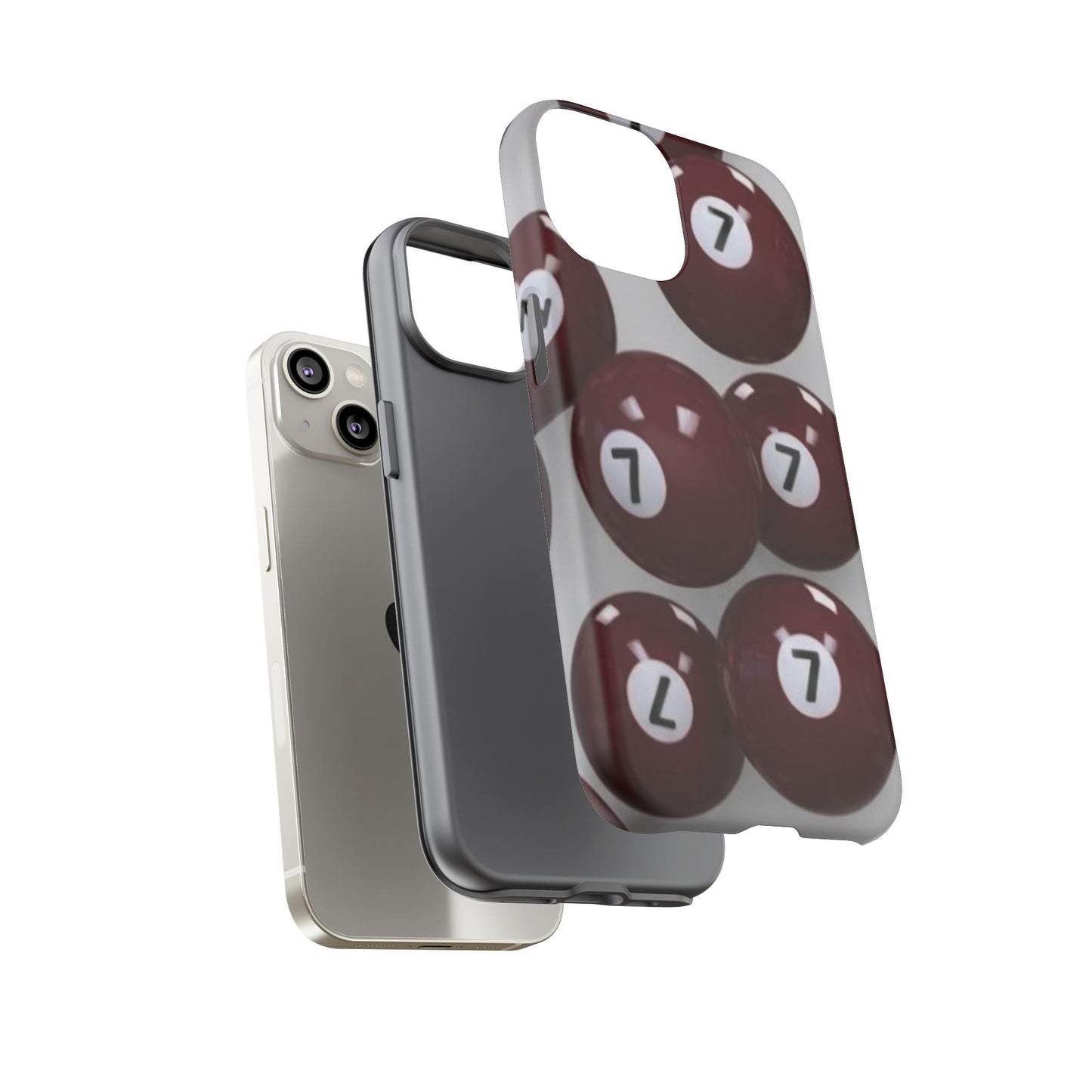 7ball red case Tough Case, scattered 7ball 8ball pool ball case matte or shiny