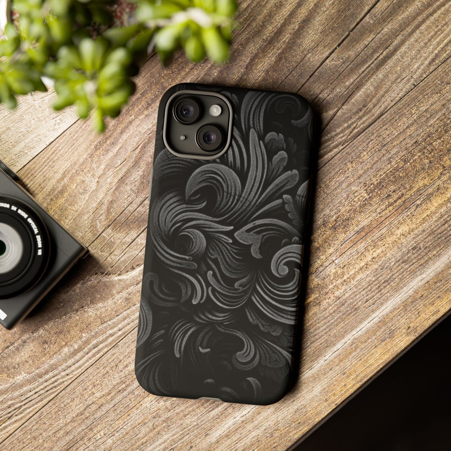Black fortune Phone Case, Tough Cases, Stylish Phone Cover, Unique Gift for Her, Phone Protection, Floral Design Case