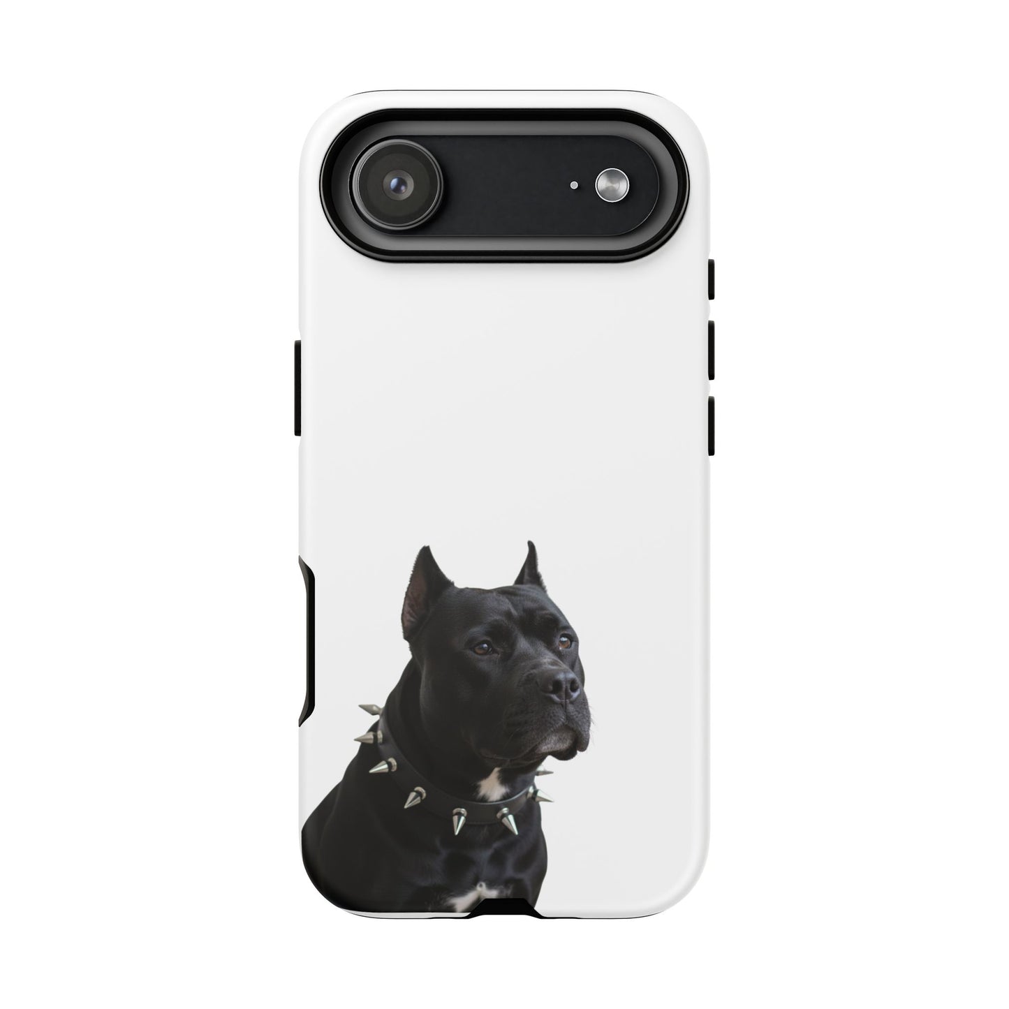 Black Pit bull With spikes Tough Case, durable phone case gift for him, her
