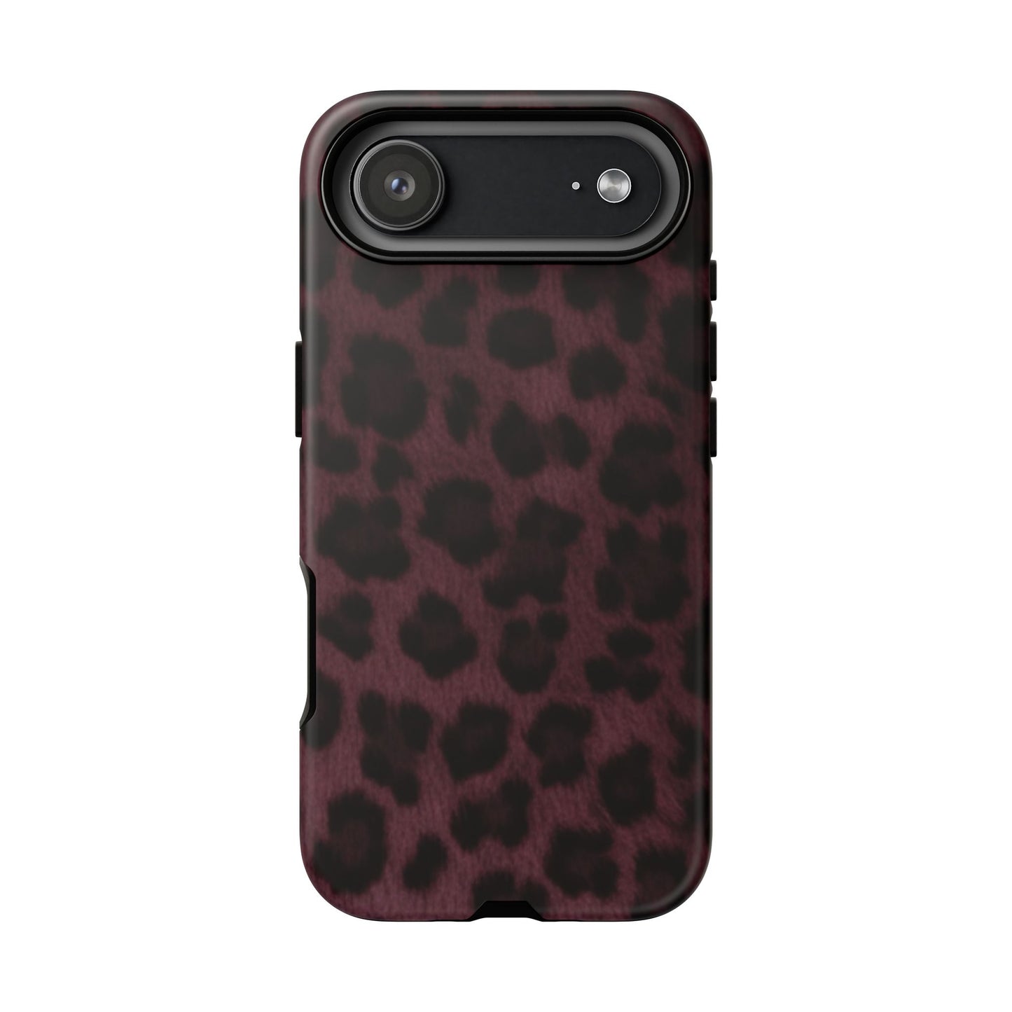 Maroon Leopard Print Phone Case, Tough Cases for Style Lovers, Fashionable Protection, Unique Gifts for Her, Trendy Accessories
