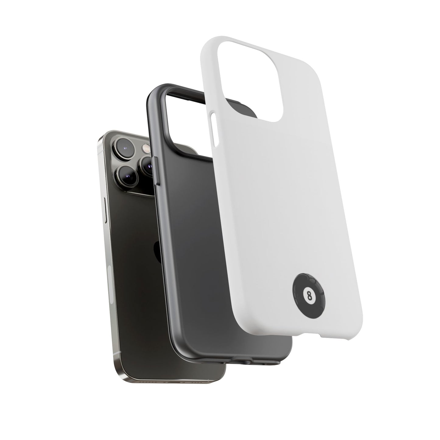Small 8ball Centered Tough Case, amazing gifts for him, her White phone case