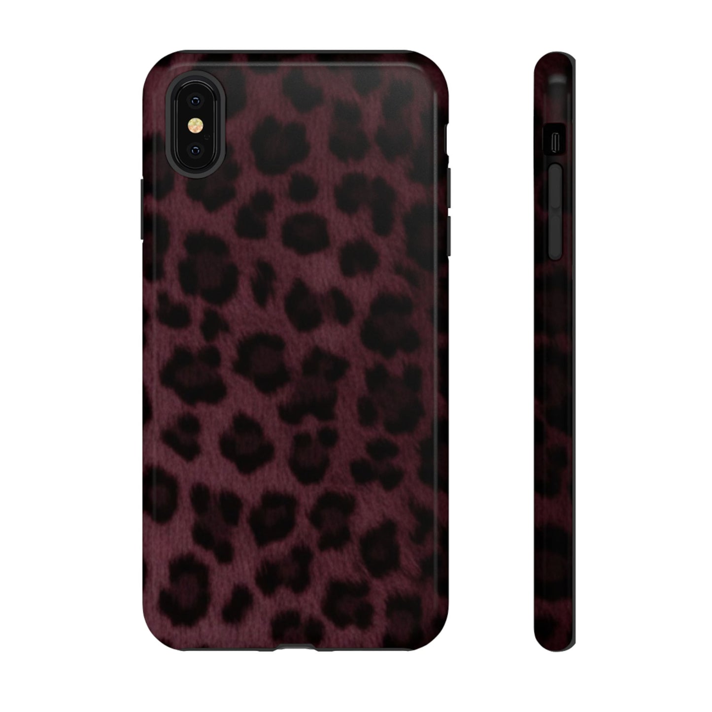 Maroon Leopard Print Phone Case, Tough Cases for Style Lovers, Fashionable Protection, Unique Gifts for Her, Trendy Accessories