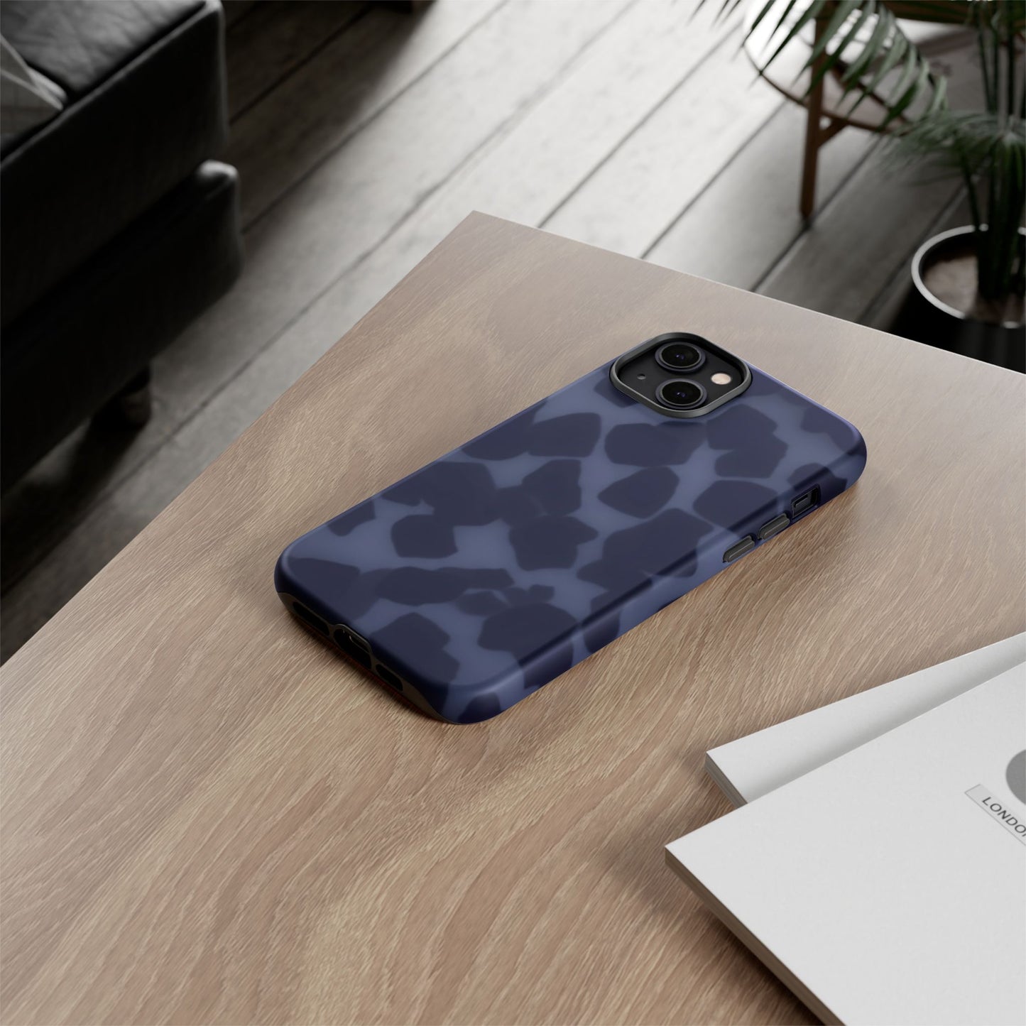 Jumbo Tortoise shell Navy Tuff Phone Case, Tough Cases with Sleek Modern Design for Protection, Gift for Tech Enthusiasts, Perfect for Any Occasion