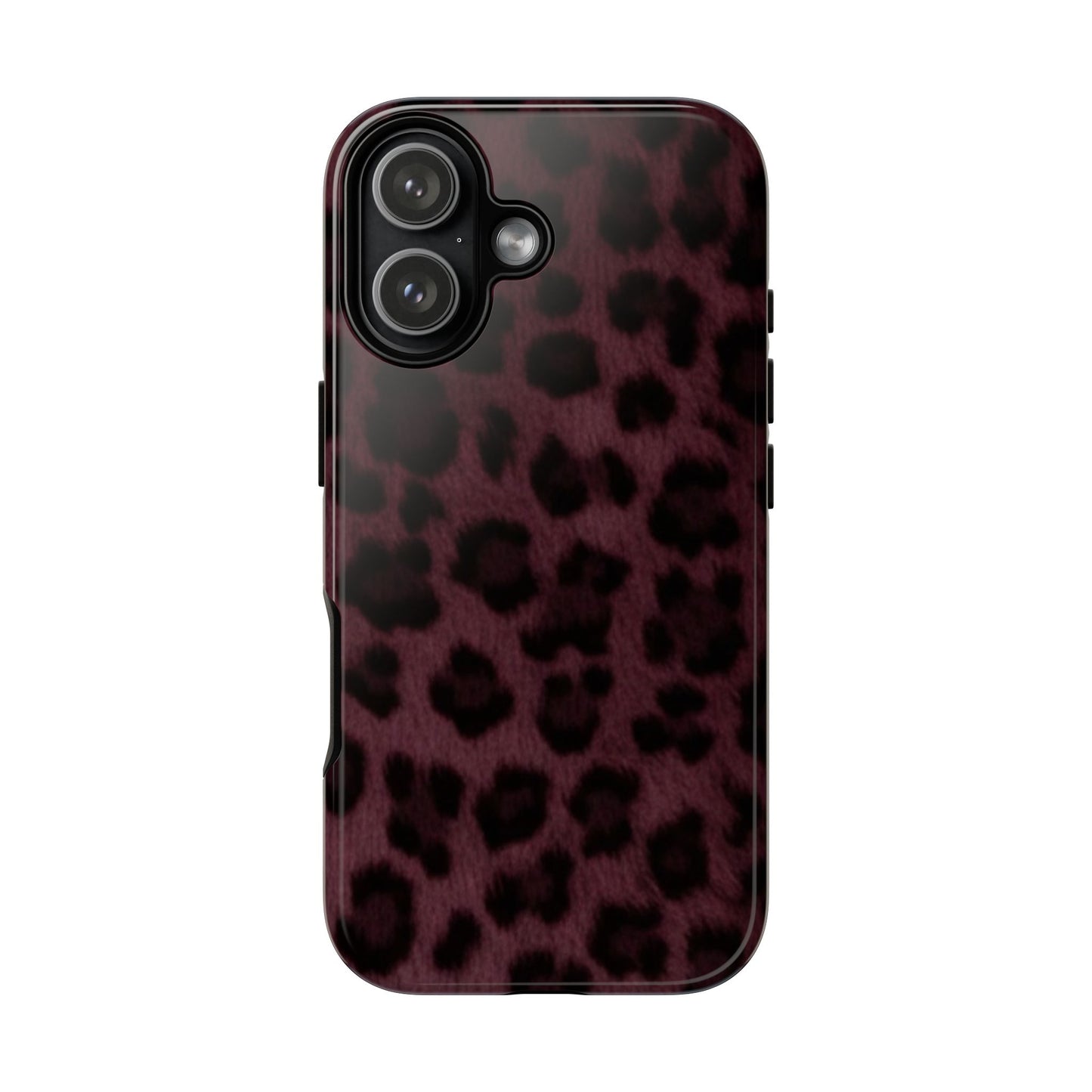 Maroon Leopard Print Phone Case, Tough Cases for Style Lovers, Fashionable Protection, Unique Gifts for Her, Trendy Accessories