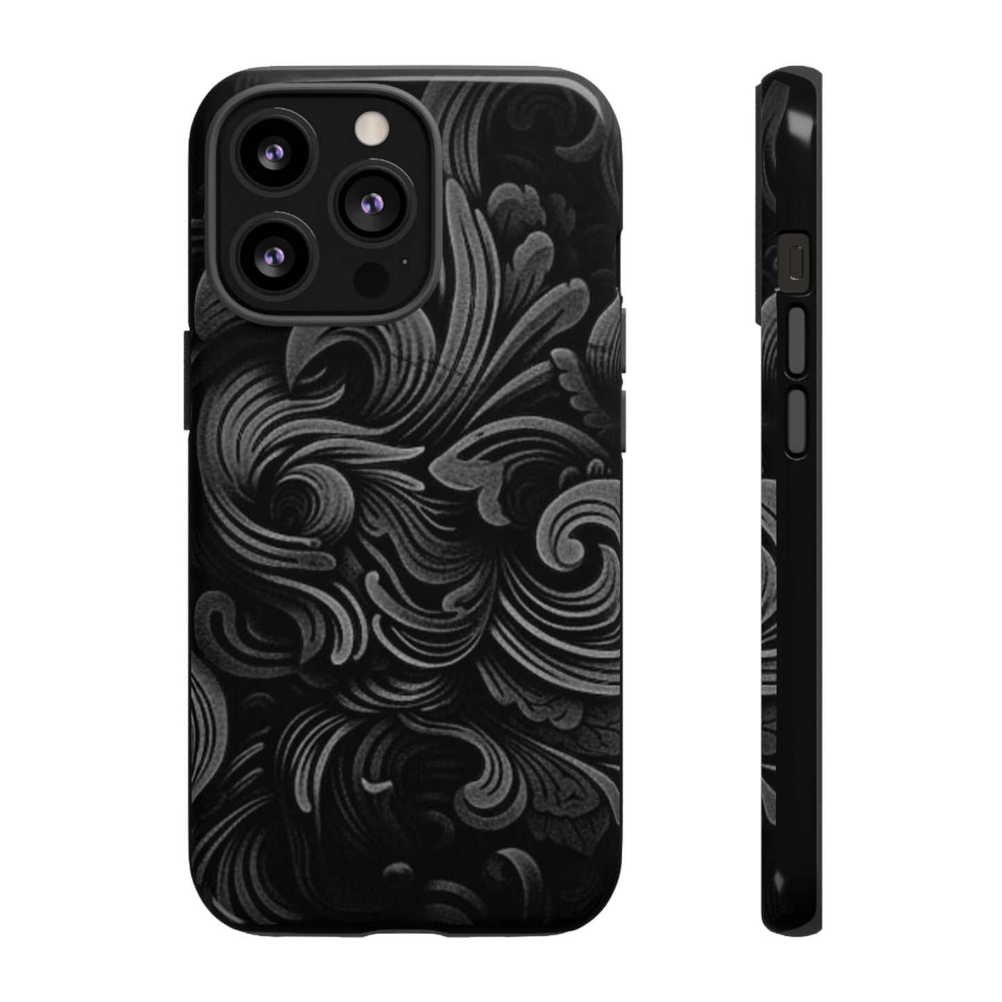 Black fortune Phone Case, Tough Cases, Stylish Phone Cover, Unique Gift for Her, Phone Protection, Floral Design Case