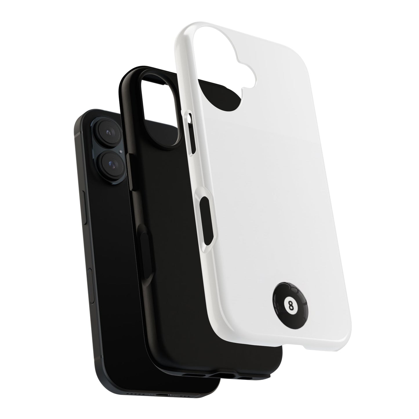Small 8ball Centered Tough Case, amazing gifts for him, her White phone case