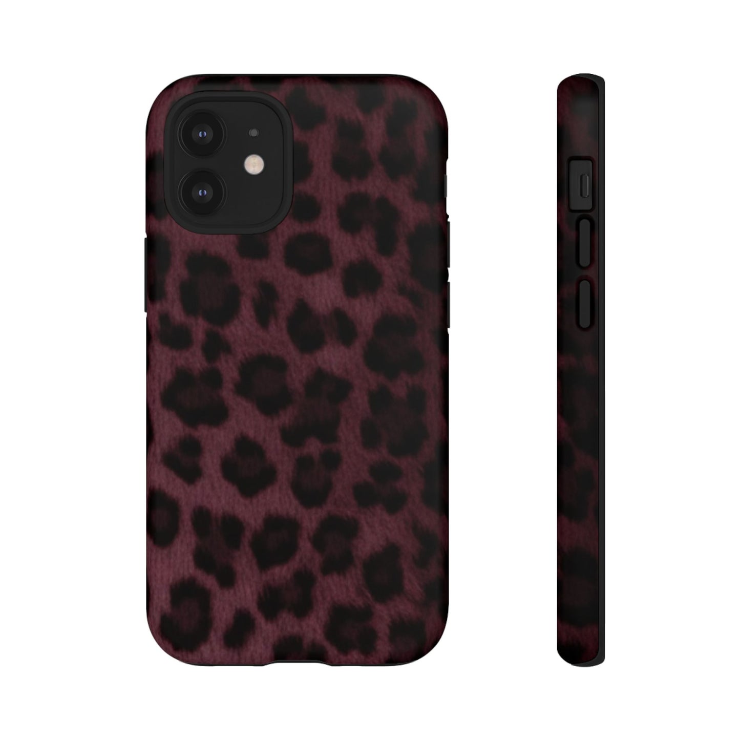 Maroon Leopard Print Phone Case, Tough Cases for Style Lovers, Fashionable Protection, Unique Gifts for Her, Trendy Accessories