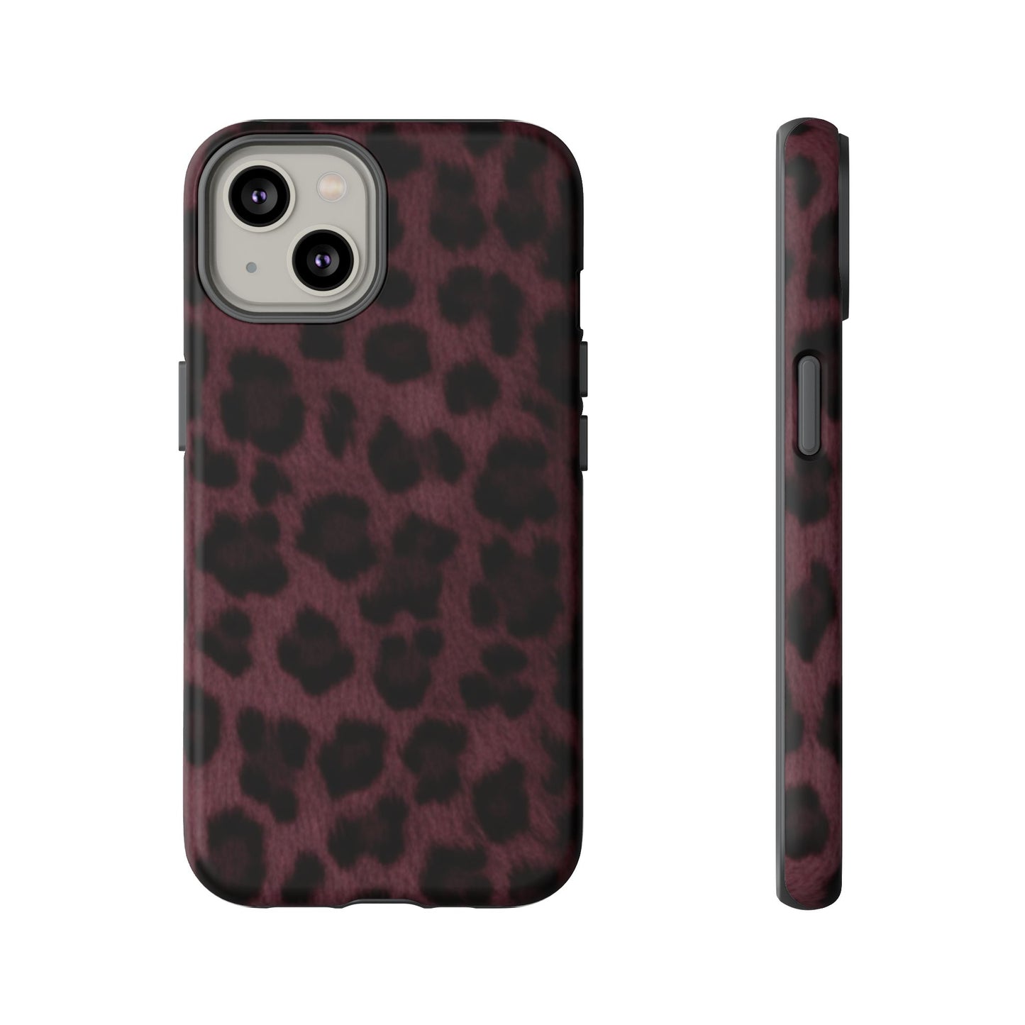 Maroon Leopard Print Phone Case, Tough Cases for Style Lovers, Fashionable Protection, Unique Gifts for Her, Trendy Accessories