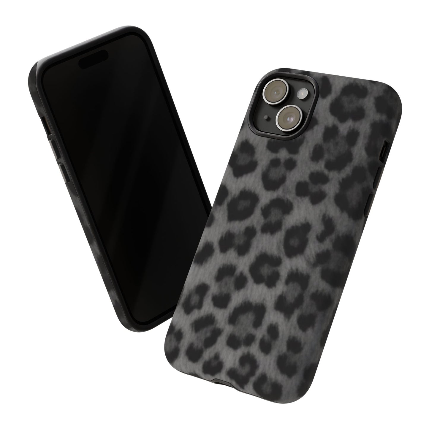 Leopard Print Dark Phone Case, Tough Cases for Animal Lovers, Stylish Protective Cover, Unique Gift for Her, Trendy Phone Accessory