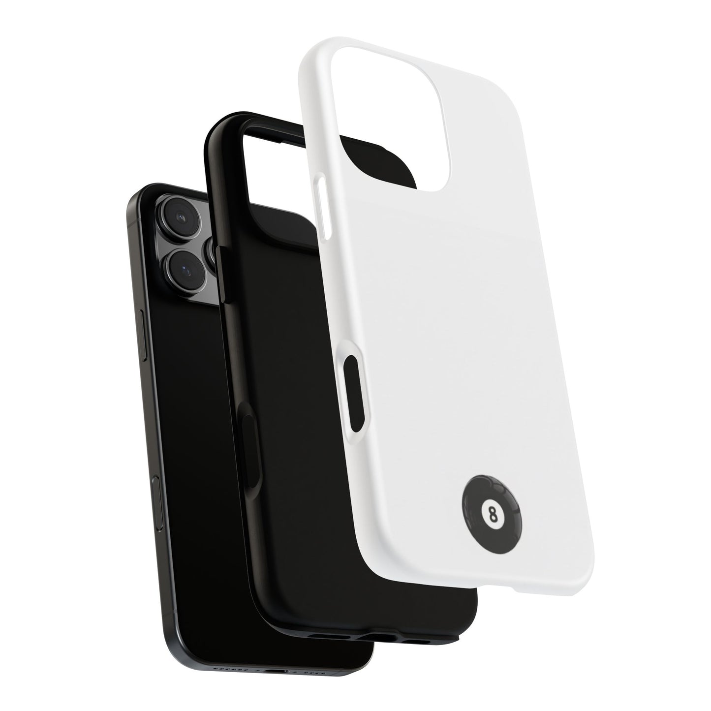 Small 8ball Centered Tough Case, amazing gifts for him, her White phone case