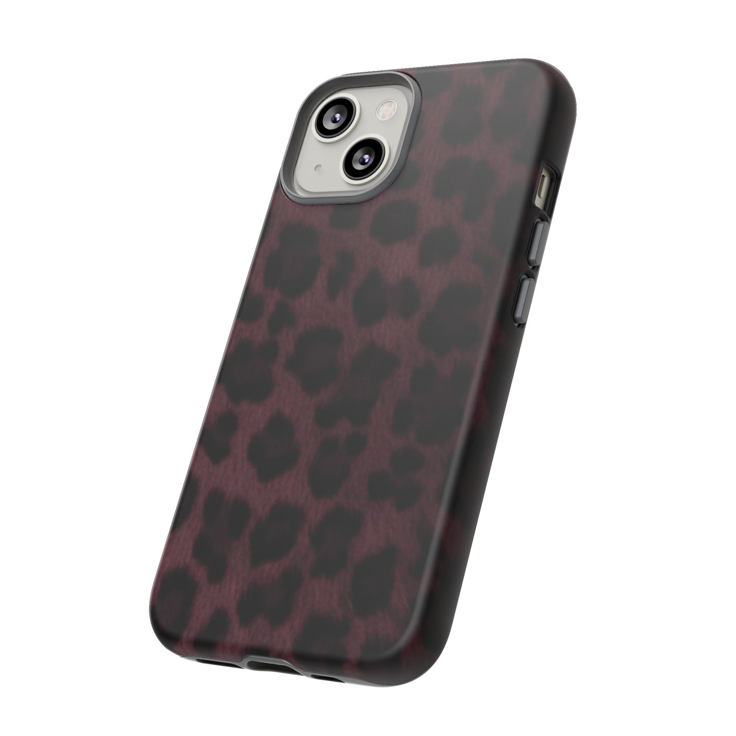 Maroon Leopard Print Phone Case, Tough Cases for Style Lovers, Fashionable Protection, Unique Gifts for Her, Trendy Accessories