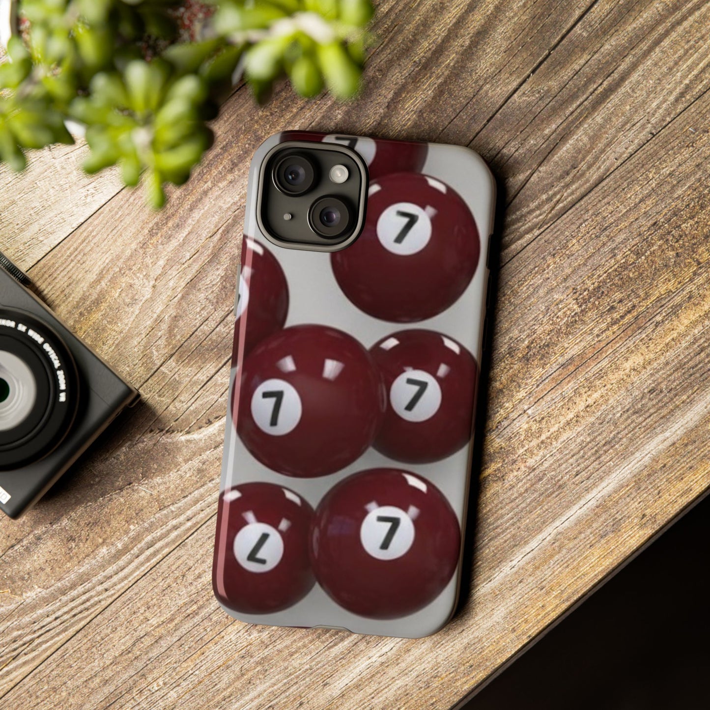 7ball red case Tough Case, scattered 7ball 8ball pool ball case matte or shiny