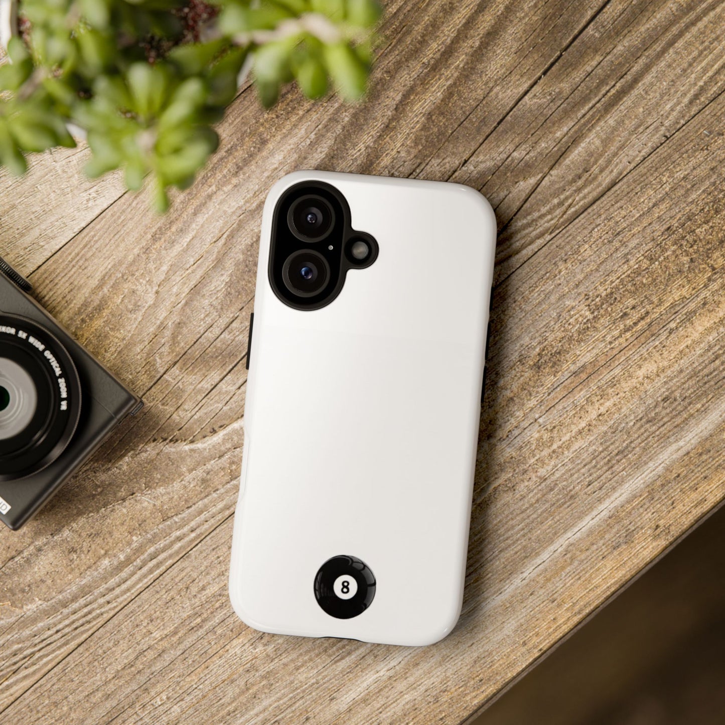 Small 8ball Centered Tough Case, amazing gifts for him, her White phone case