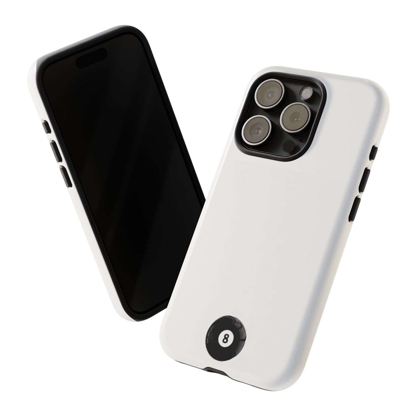 Small 8ball Centered Tough Case, amazing gifts for him, her White phone case