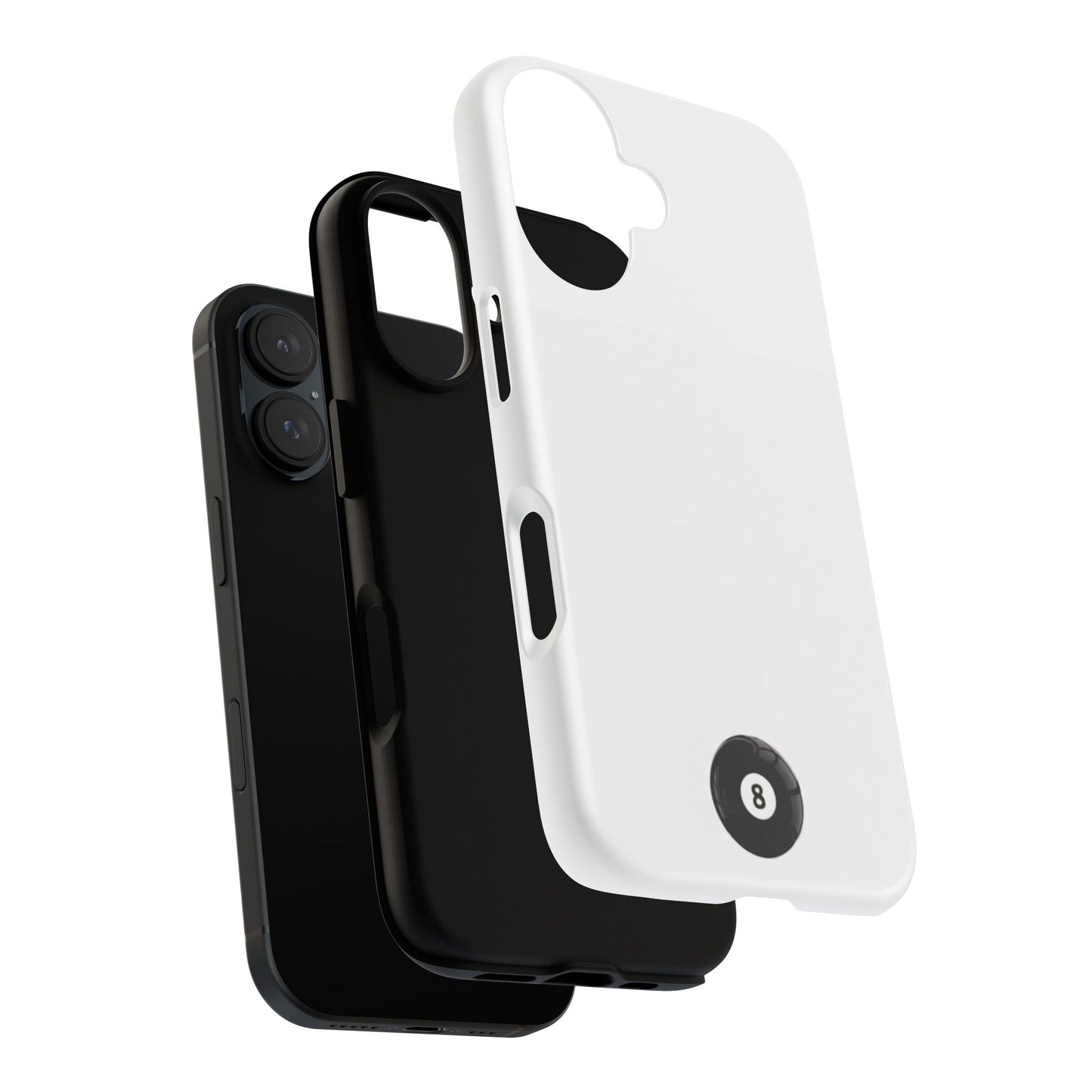 Small 8ball Centered Tough Case, amazing gifts for him, her White phone case