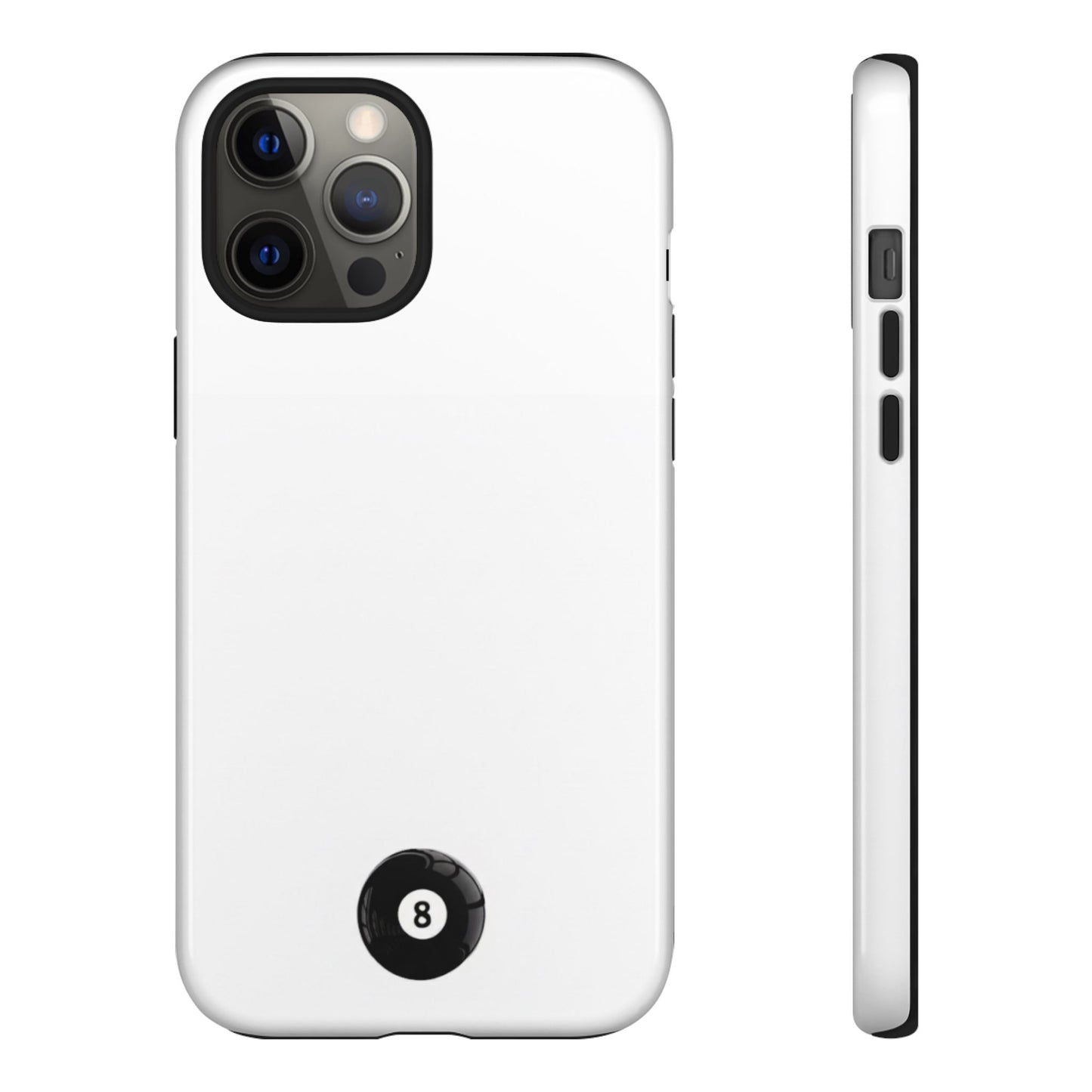 Small 8ball Centered Tough Case, amazing gifts for him, her White phone case