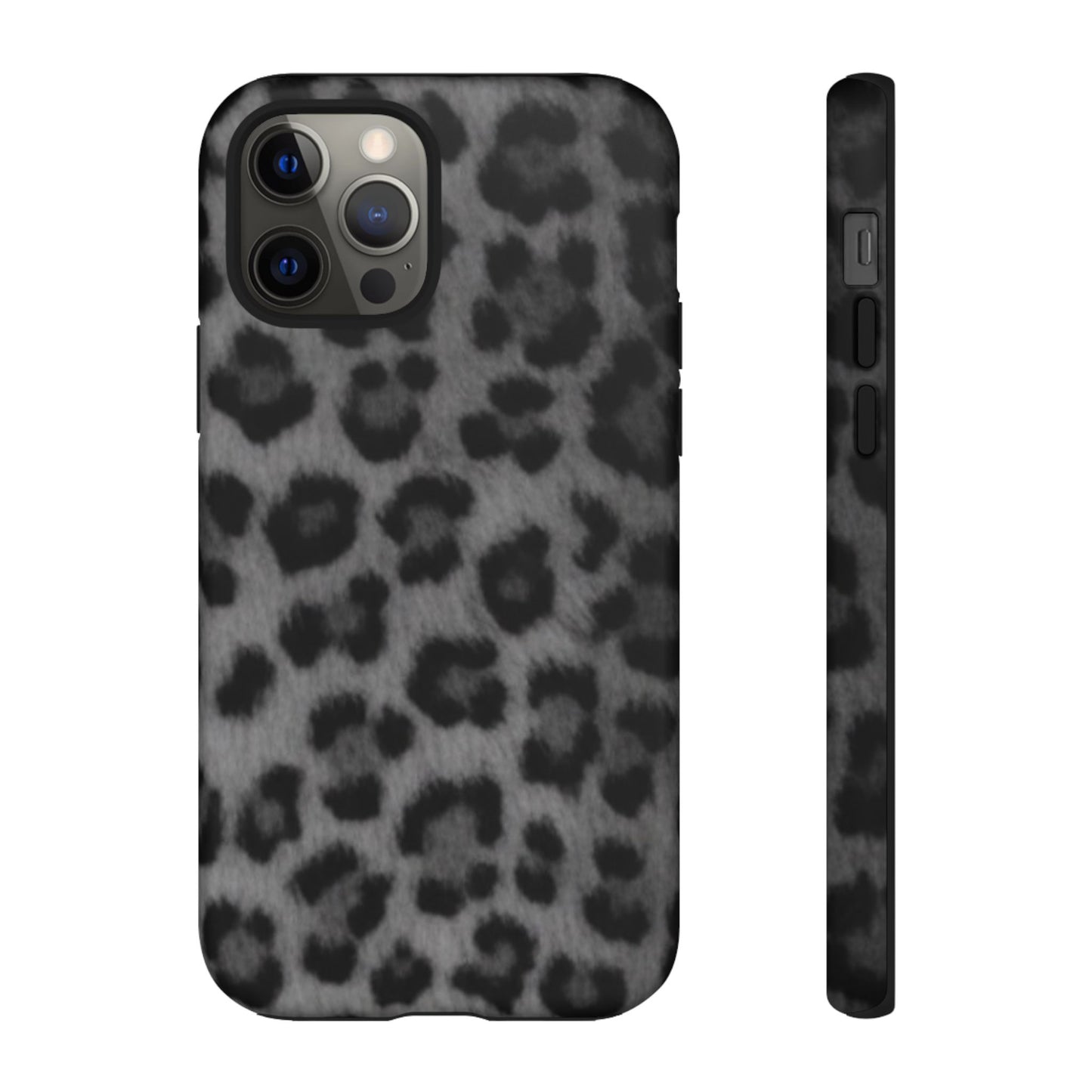 Leopard Print Dark Phone Case, Tough Cases for Animal Lovers, Stylish Protective Cover, Unique Gift for Her, Trendy Phone Accessory