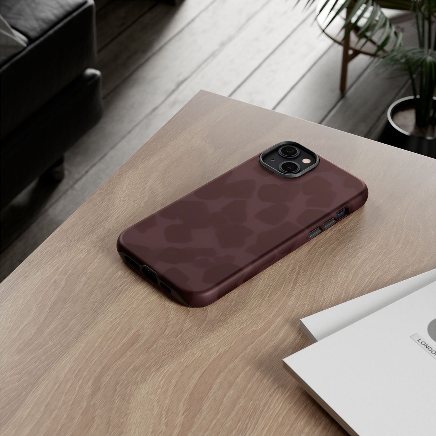 Maroon Jumbo Tortoise shell Stylish Phone Cases, Durable Phone Cover, Cheetah Print Case, Trendy Mobile Accessories, Unique Gift Ideas