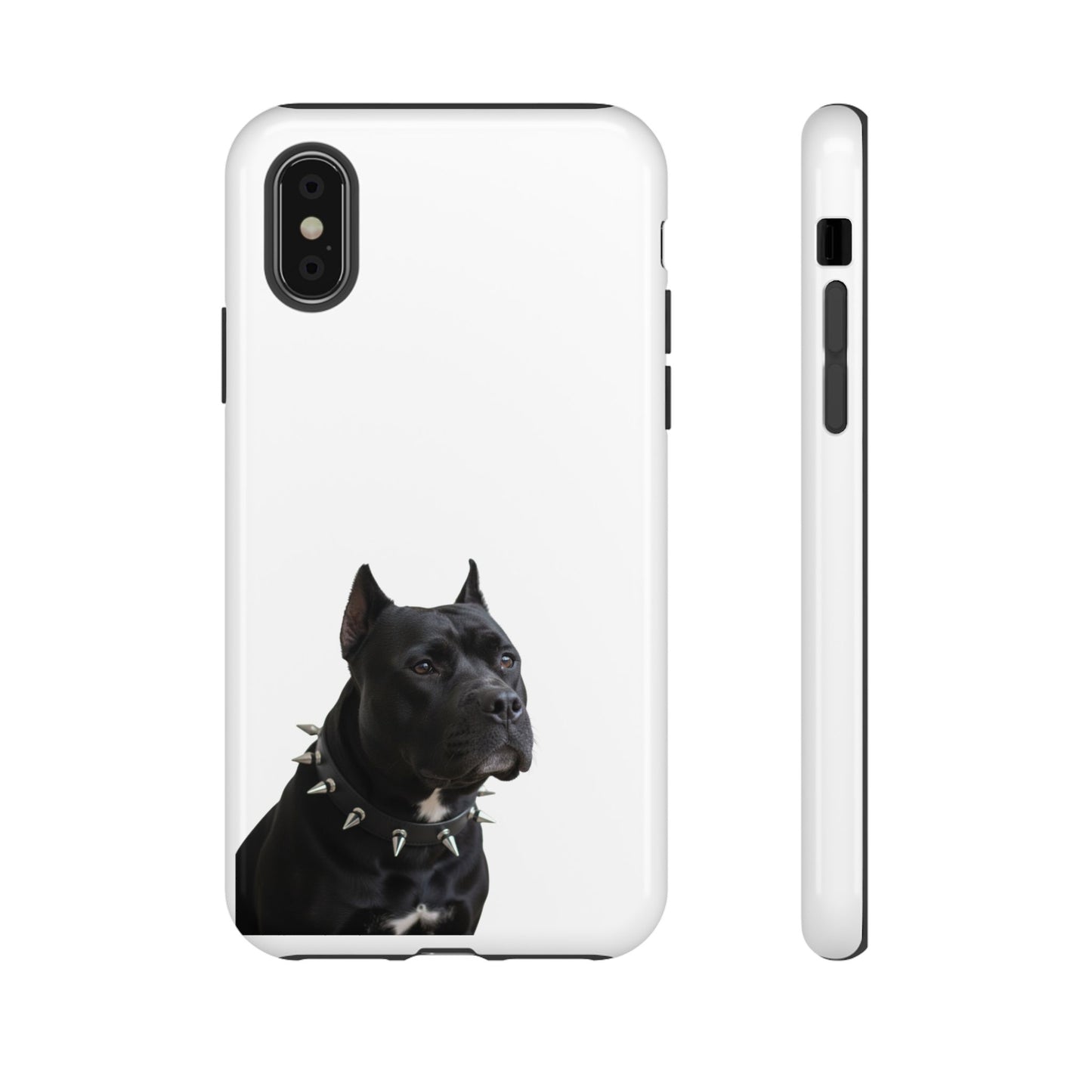 Black Pit bull With spikes Tough Case, durable phone case gift for him, her