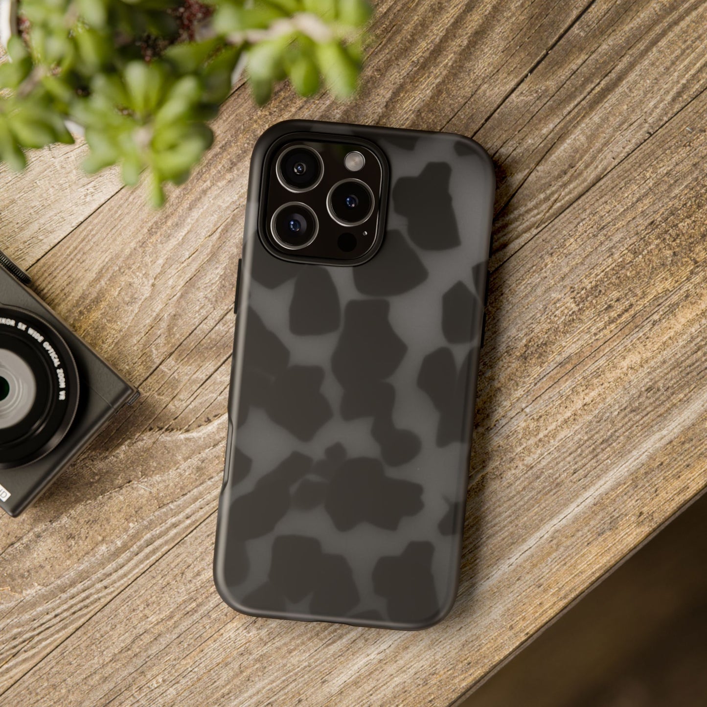 Jumbo tortoise shell Black Stylish Phone Case - Durable Protection, Trendy Design, Gift for Her, Fashion Accessories, Cow Print Phone Cover